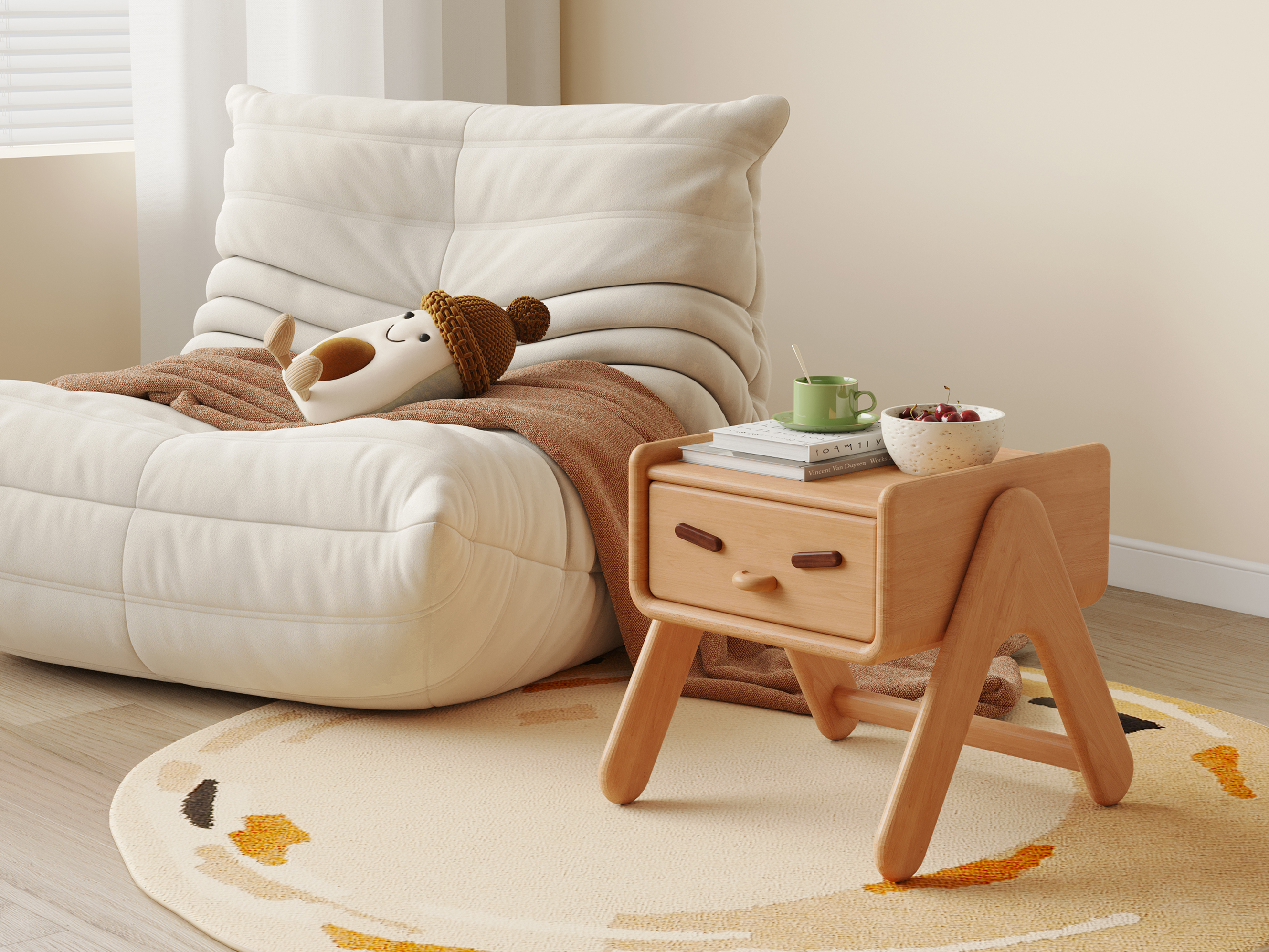 Children's furniture，bedside cupboard，Bedside storage，Wooden furniture，Side table，tea table，