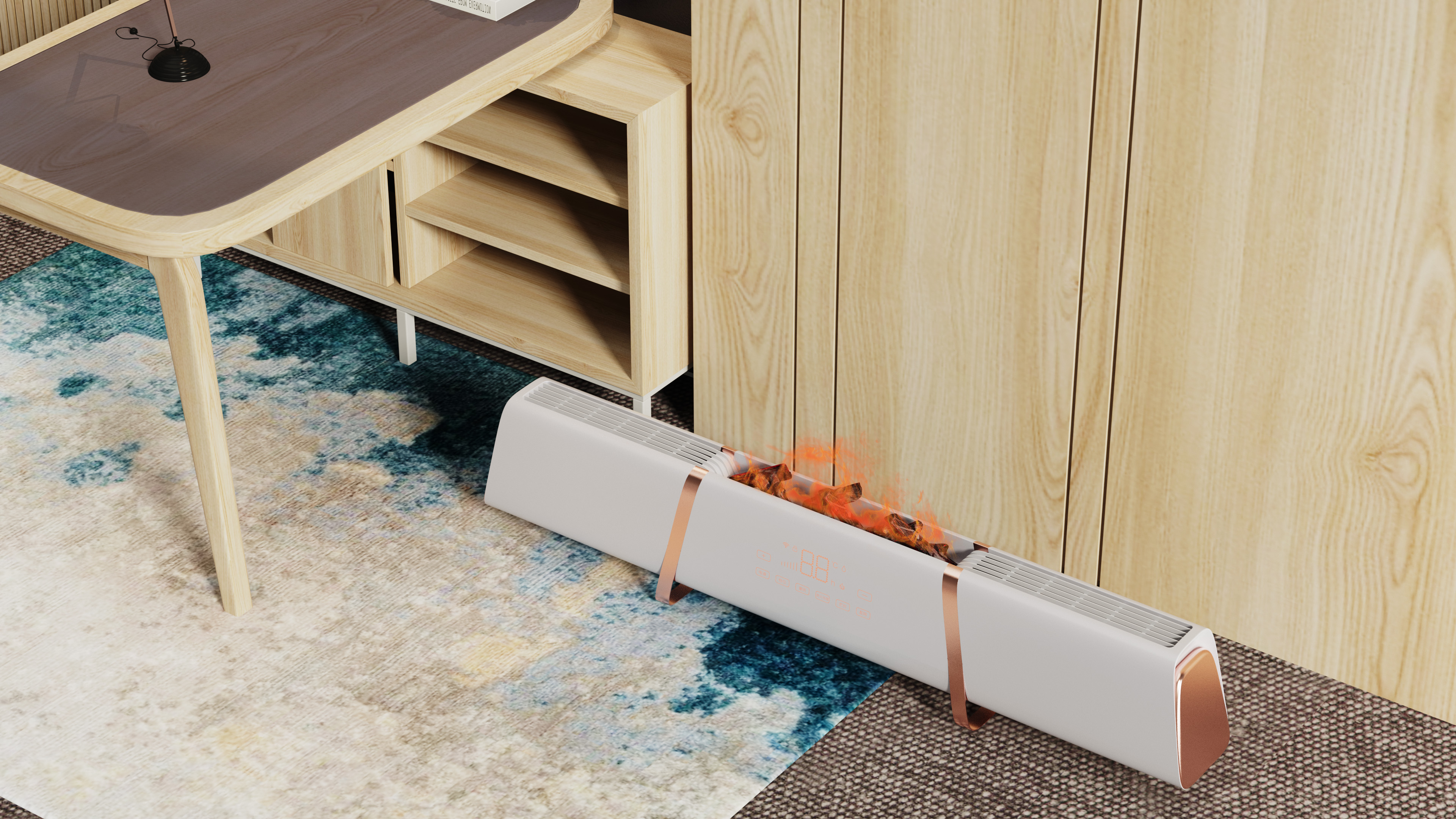 household electrical appliances，atomization humidification，Skirting line heater，flame，