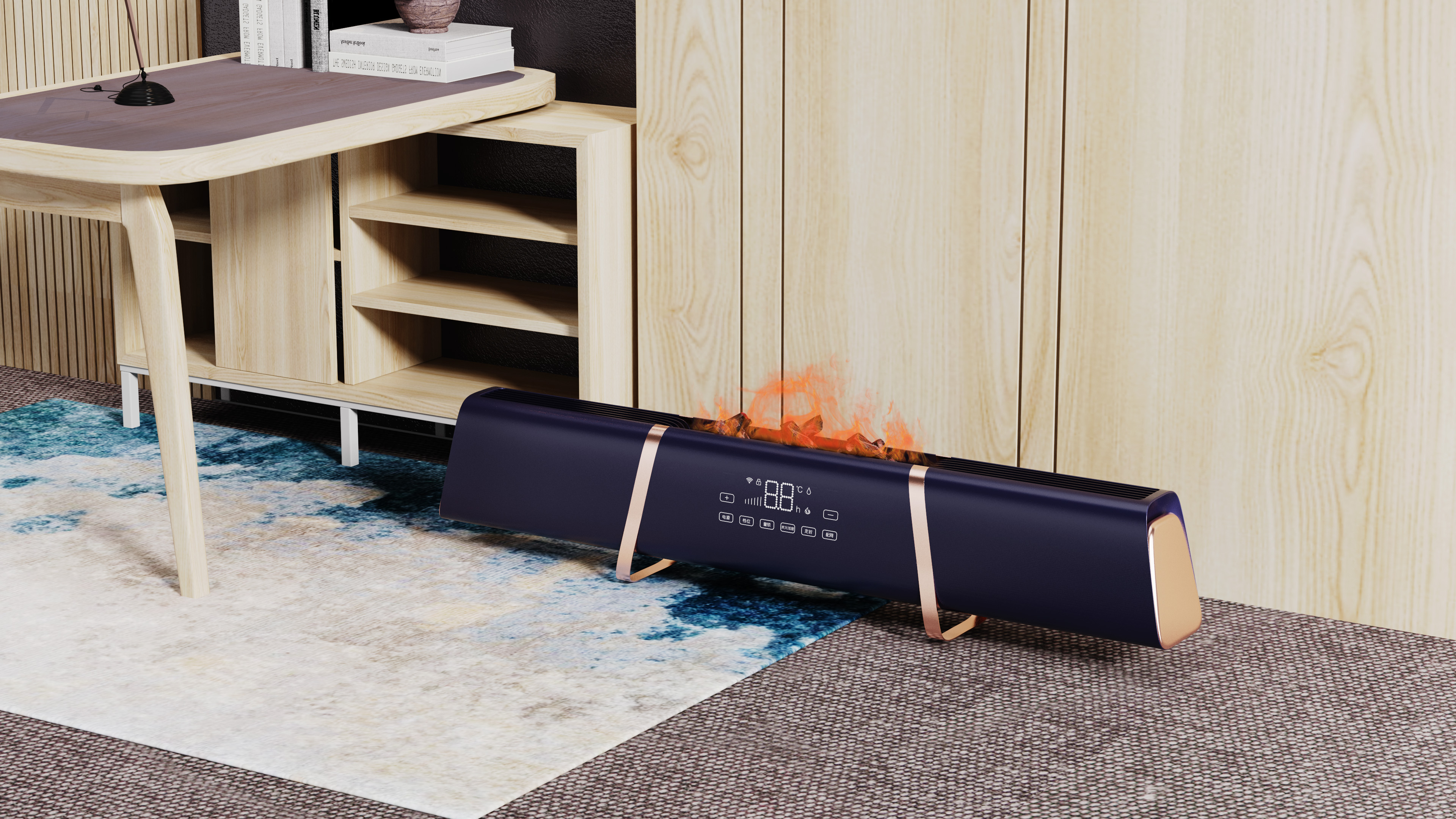 household electrical appliances，atomization humidification，Skirting line heater，flame，