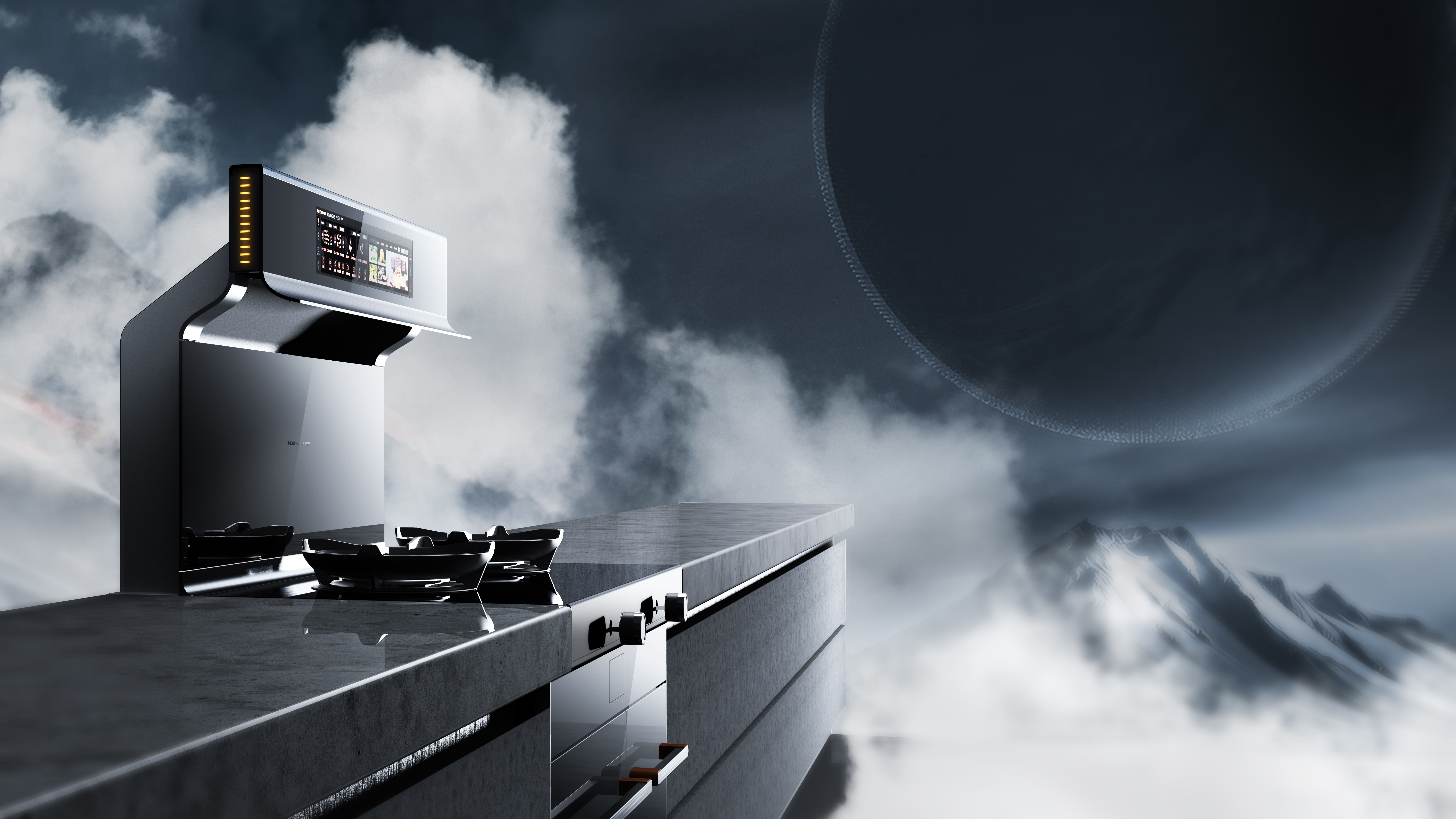 TOALL Convex and Concave Design，kitchen，Integrated stove，