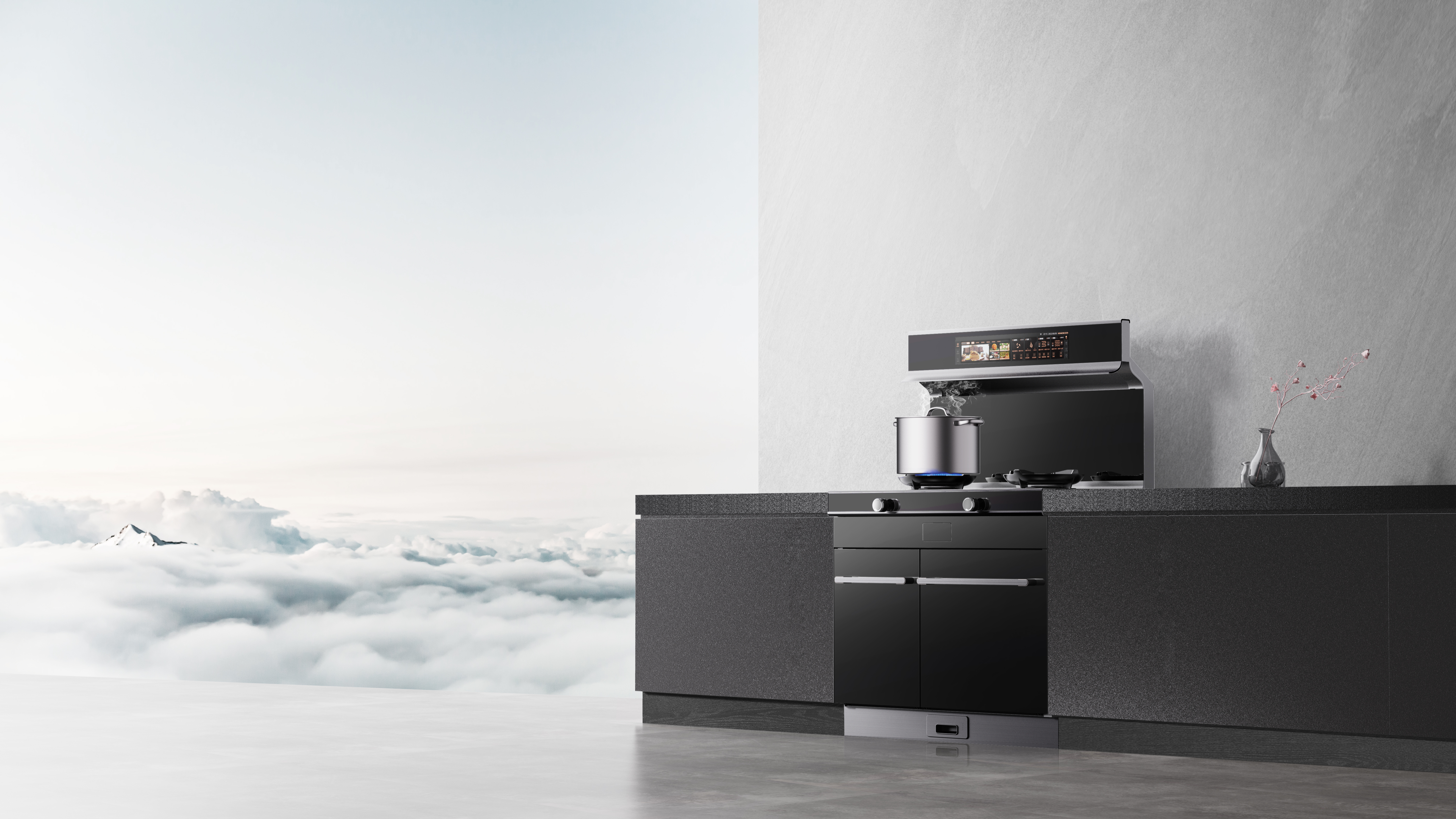 TOALL Convex and Concave Design，kitchen，Integrated stove，