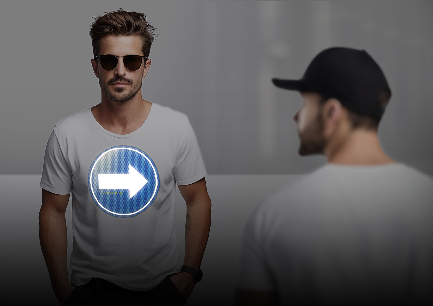 Walking guide: one step break, three-dimensional directions, seconds change focus!，Road sign，Road sign，direction，badge，Brooch，printing，