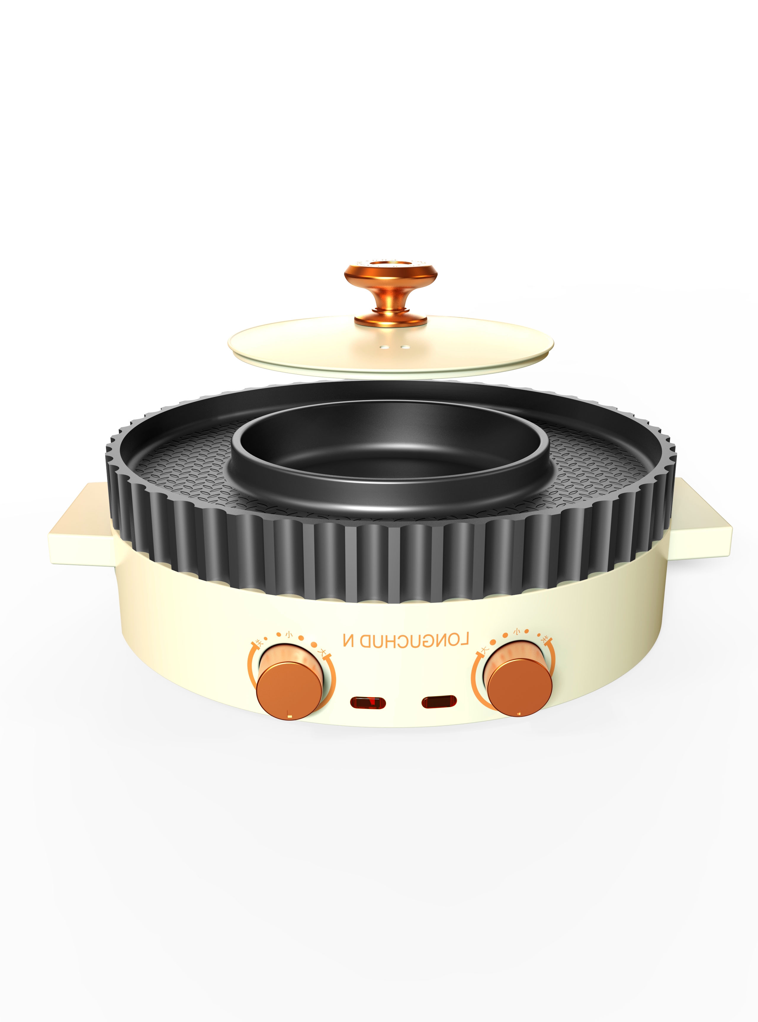 Rinse and bake integrated pot，small home appliances，Baking，Shabu，Baking tray，product design，Household appliances，electric rice cooker，