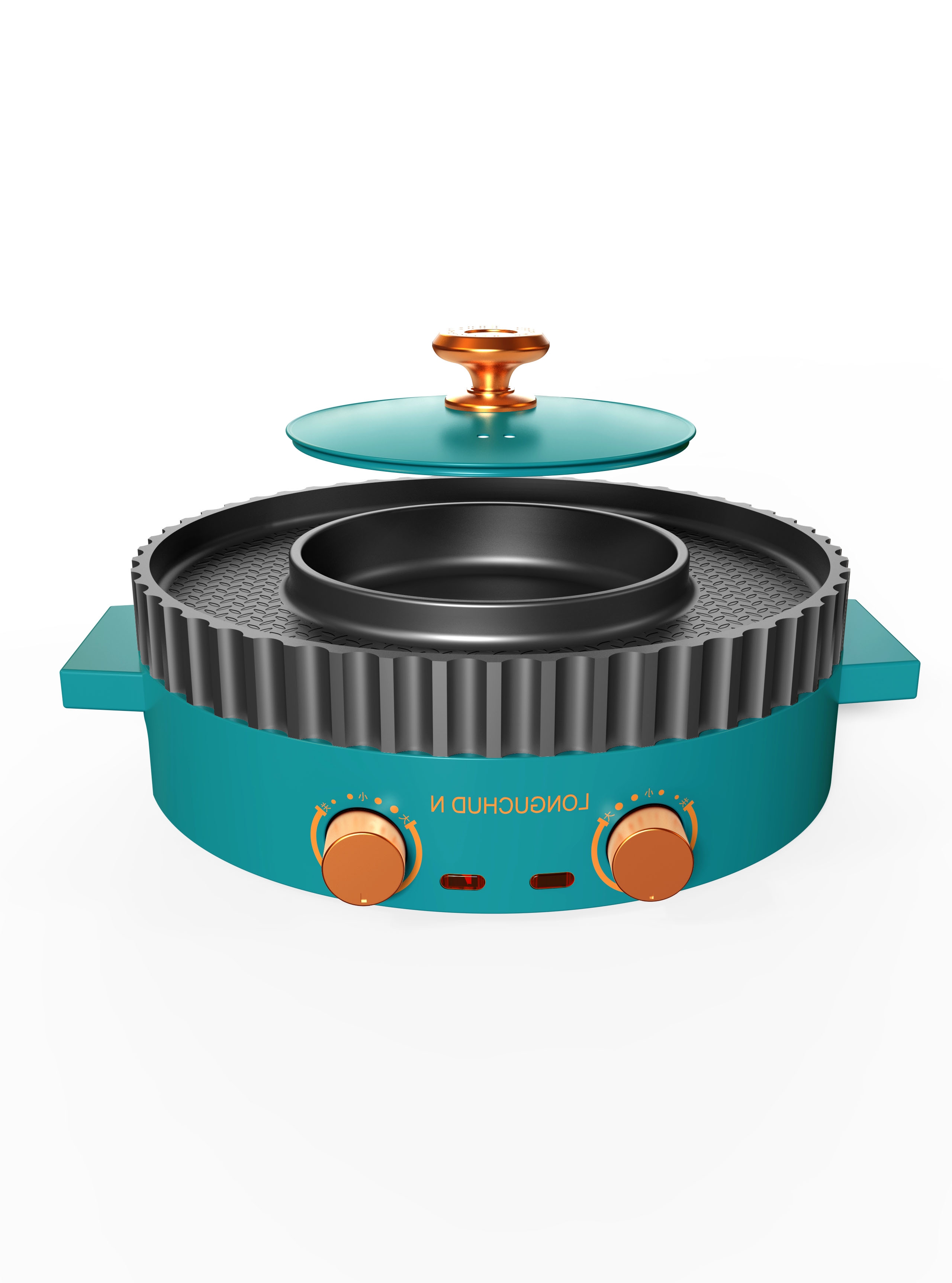 Rinse and bake integrated pot，small home appliances，Baking，Shabu，Baking tray，product design，Household appliances，electric rice cooker，