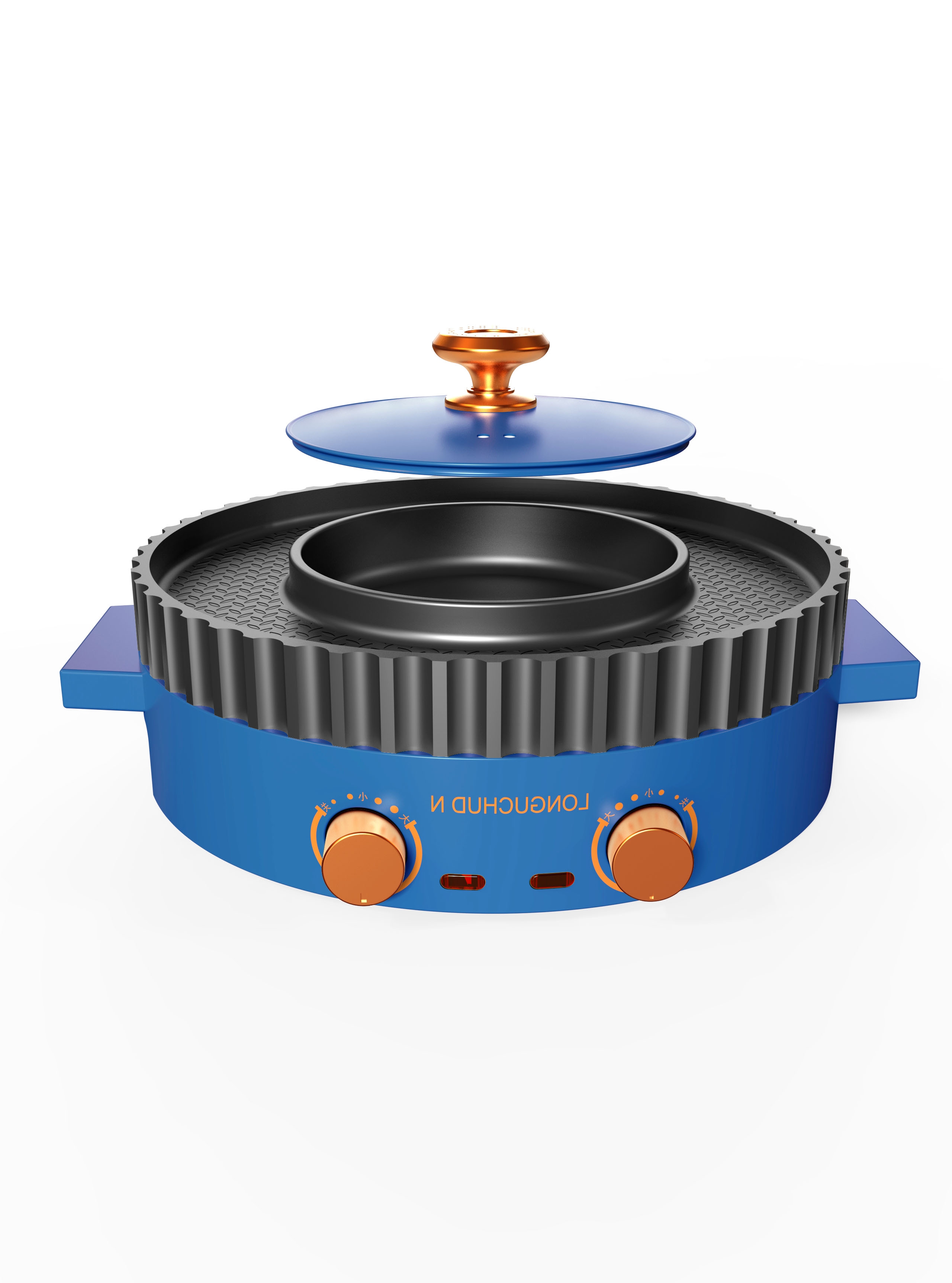 Rinse and bake integrated pot，small home appliances，Baking，Shabu，Baking tray，product design，Household appliances，electric rice cooker，