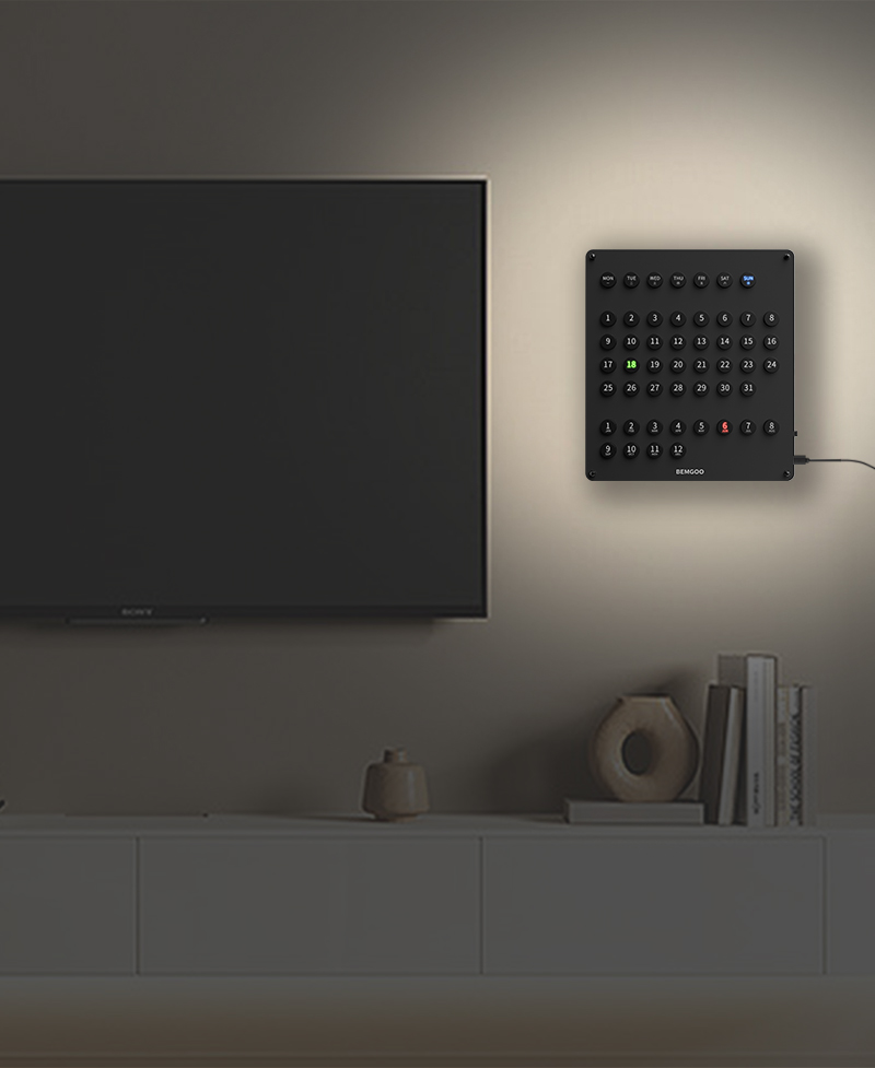 wifi electronic calendar，RGB atmosphere lamp，Cyberpunk，The table is set up.，Creative sense of science and technology，perpetual calendar，Electric competition room ins good things，calendar，