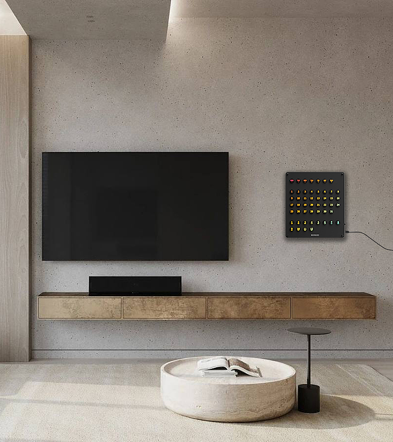 wifi electronic calendar，RGB atmosphere lamp，Cyberpunk，The table is set up.，Creative sense of science and technology，perpetual calendar，Electric competition room ins good things，calendar，