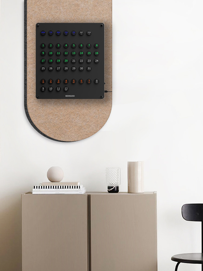 wifi electronic calendar，RGB atmosphere lamp，Cyberpunk，The table is set up.，Creative sense of science and technology，perpetual calendar，Electric competition room ins good things，calendar，