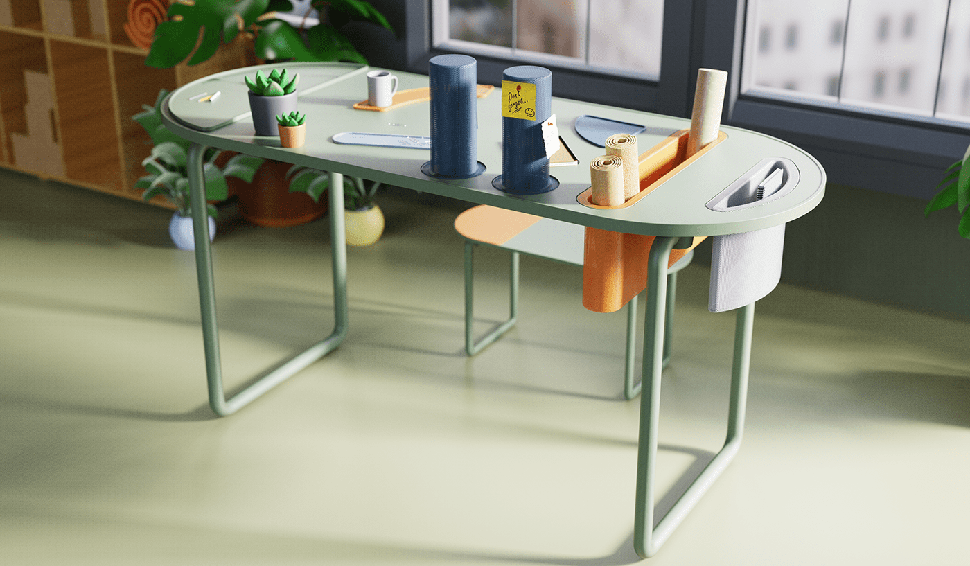 LOOHA，Mobile table，product design，furniture，