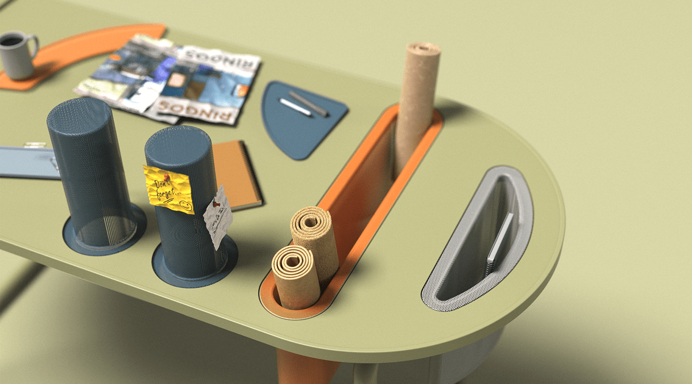 LOOHA，Mobile table，product design，furniture，