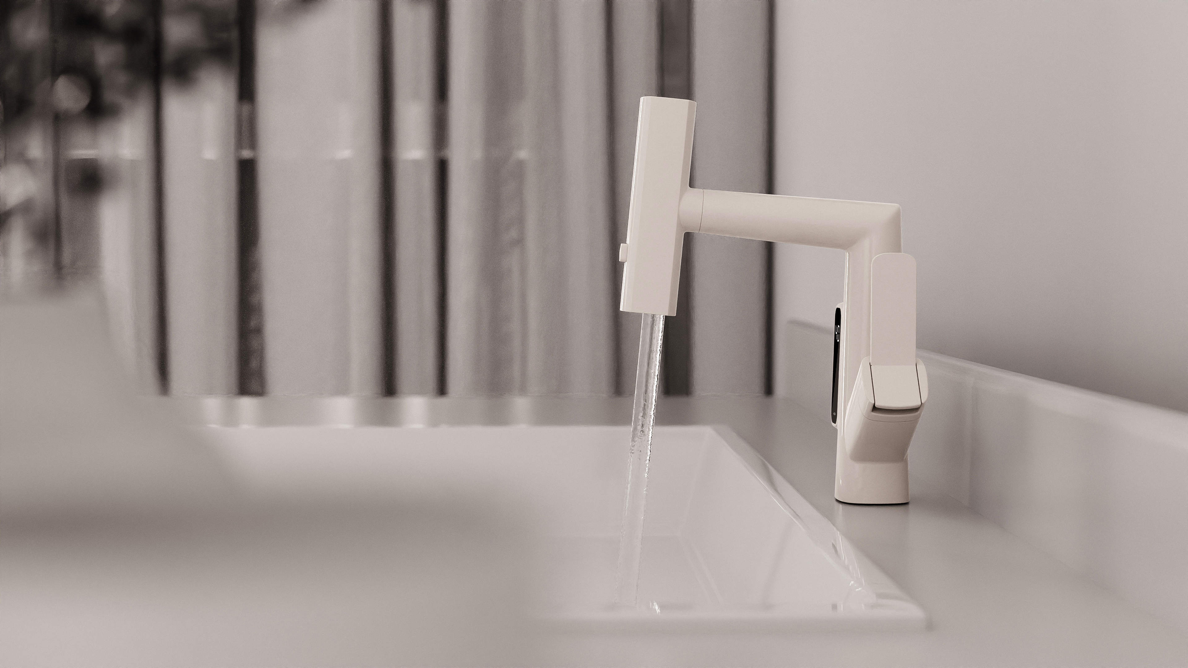 water tap，Pull faucet，bathroom，industrial design，Appearance design，