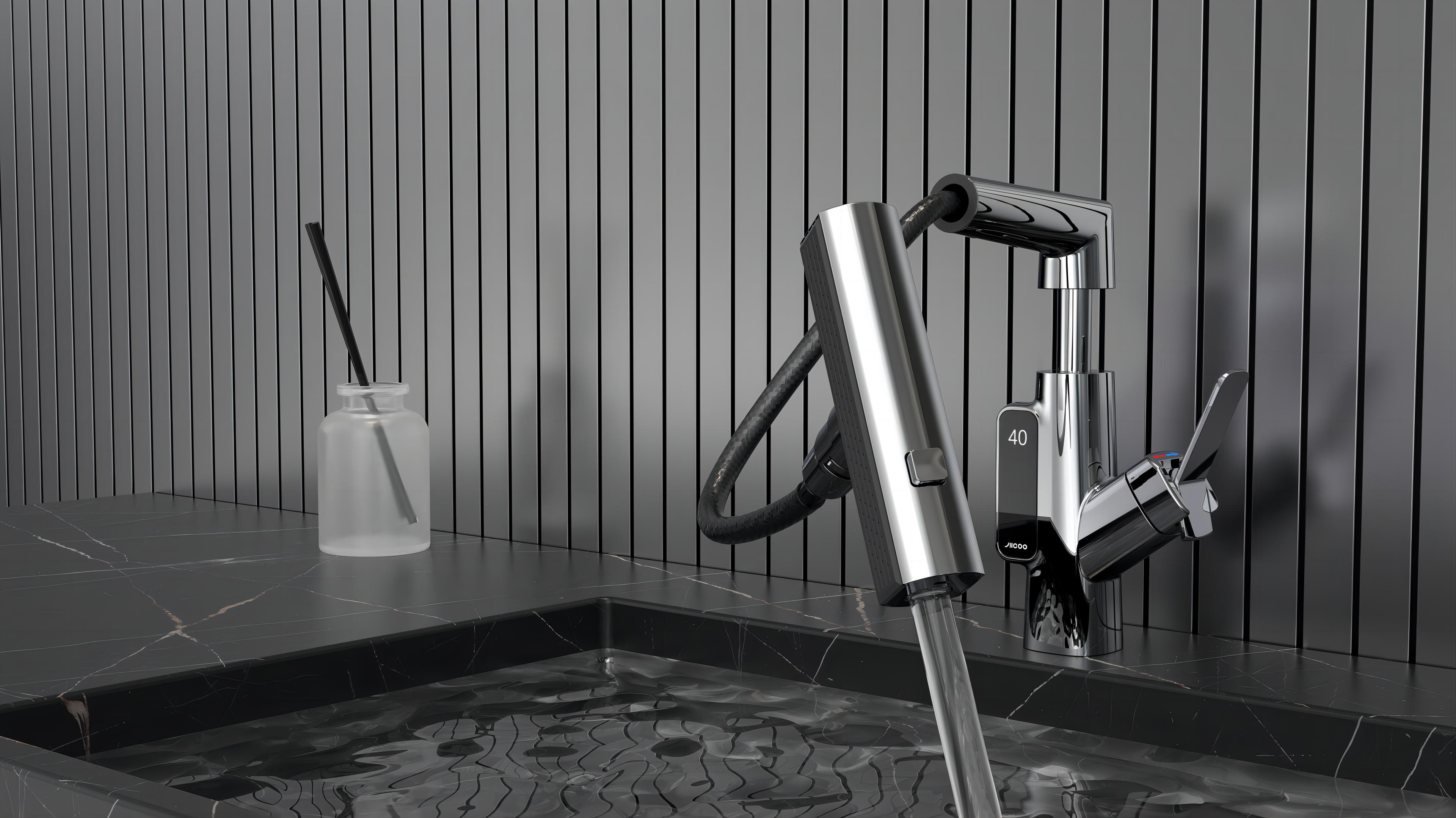 water tap，Pull faucet，bathroom，industrial design，Appearance design，