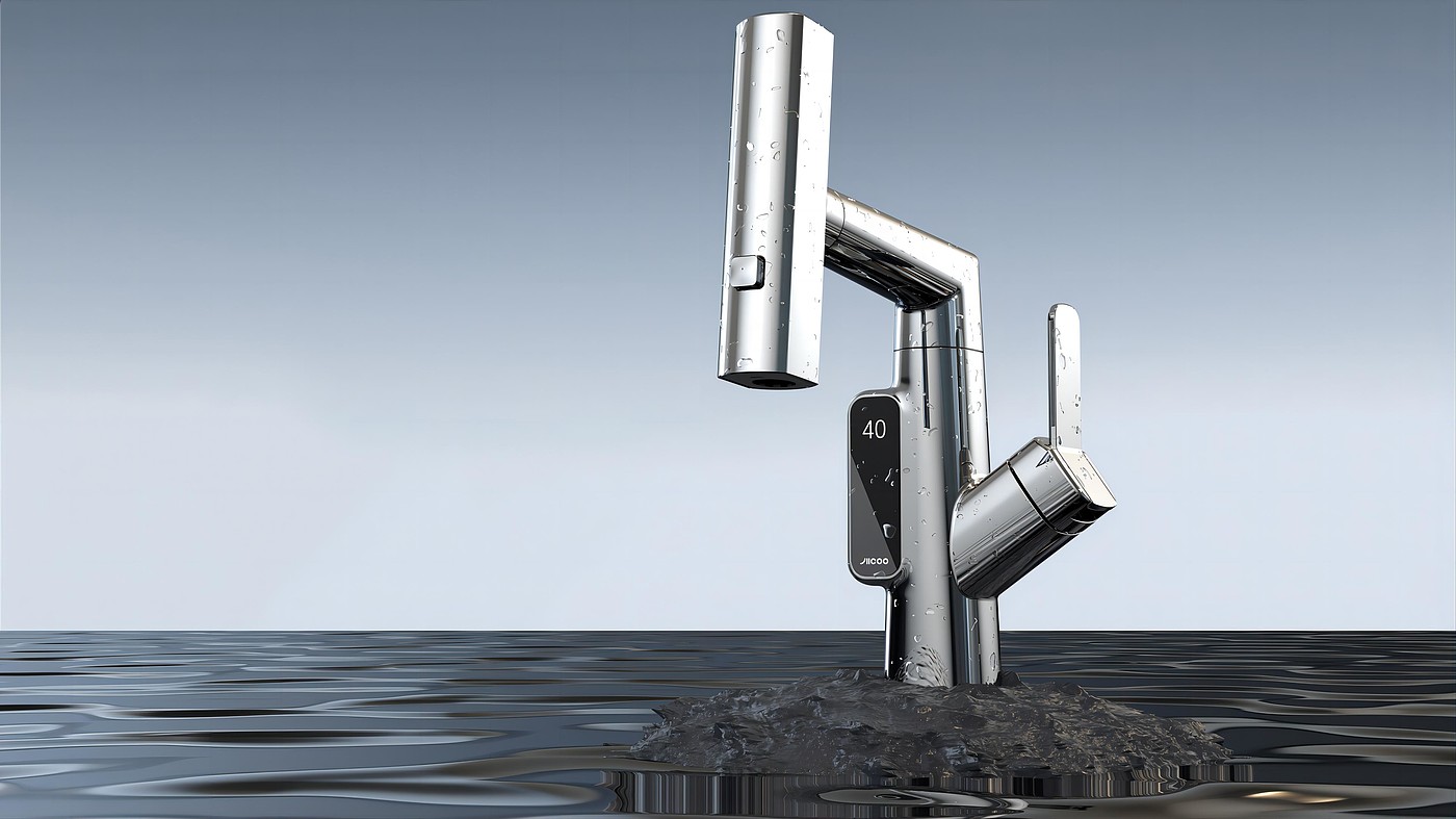 water tap，Pull faucet，bathroom，industrial design，Appearance design，