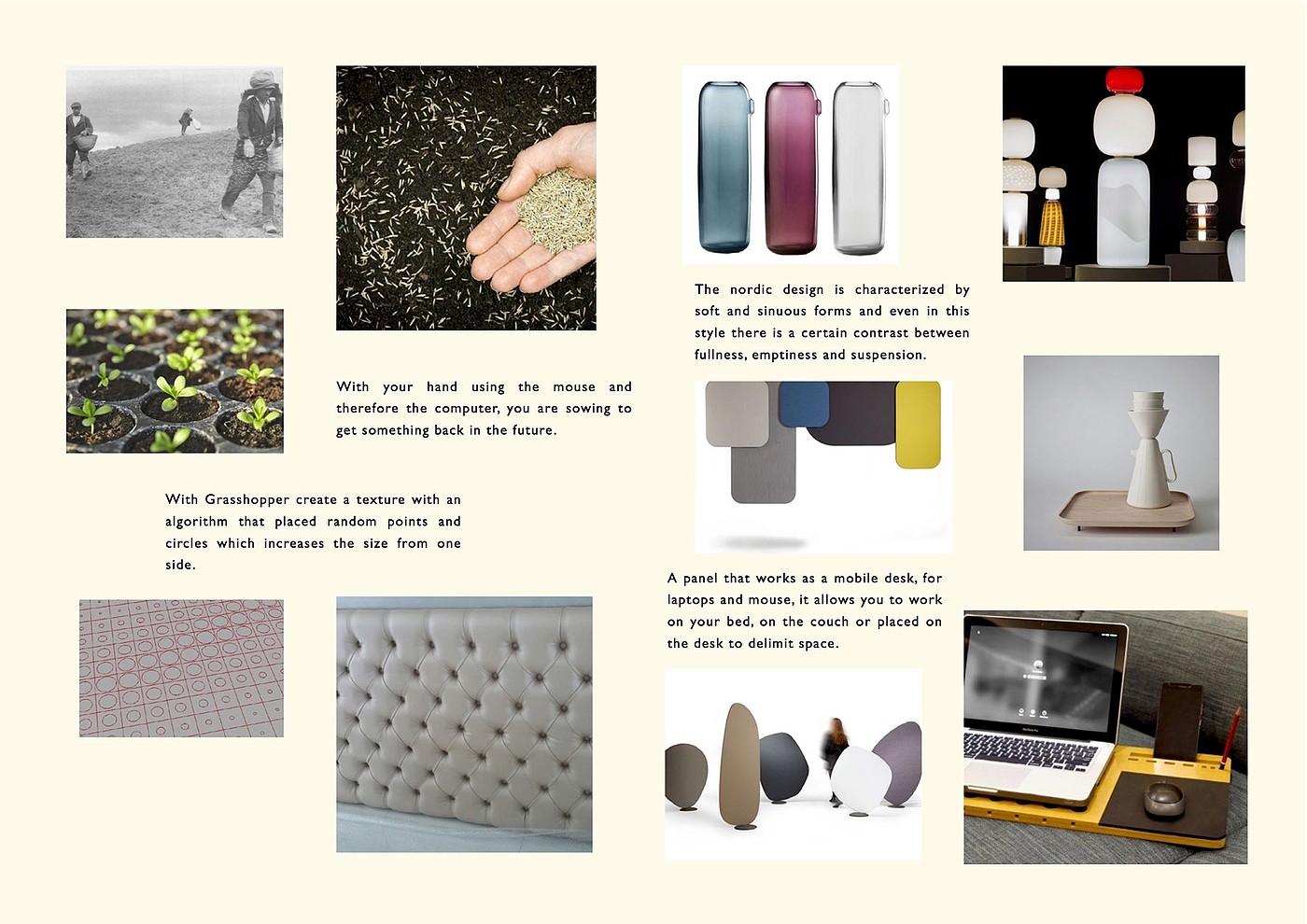 Mobile desk，panel，sow，seed，Porous structure，inspiration，Laptop desk，