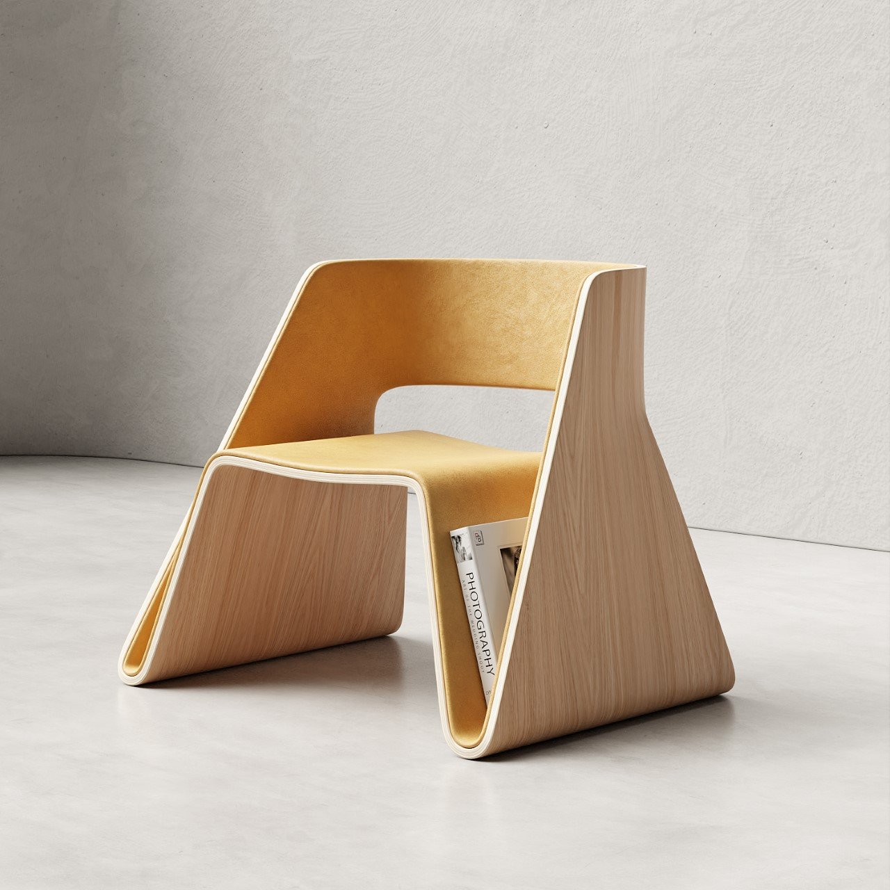 Leisure chair，Magazine rack，Integrated，Plywood，