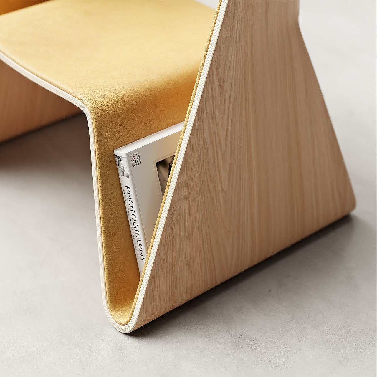 Leisure chair，Magazine rack，Integrated，Plywood，