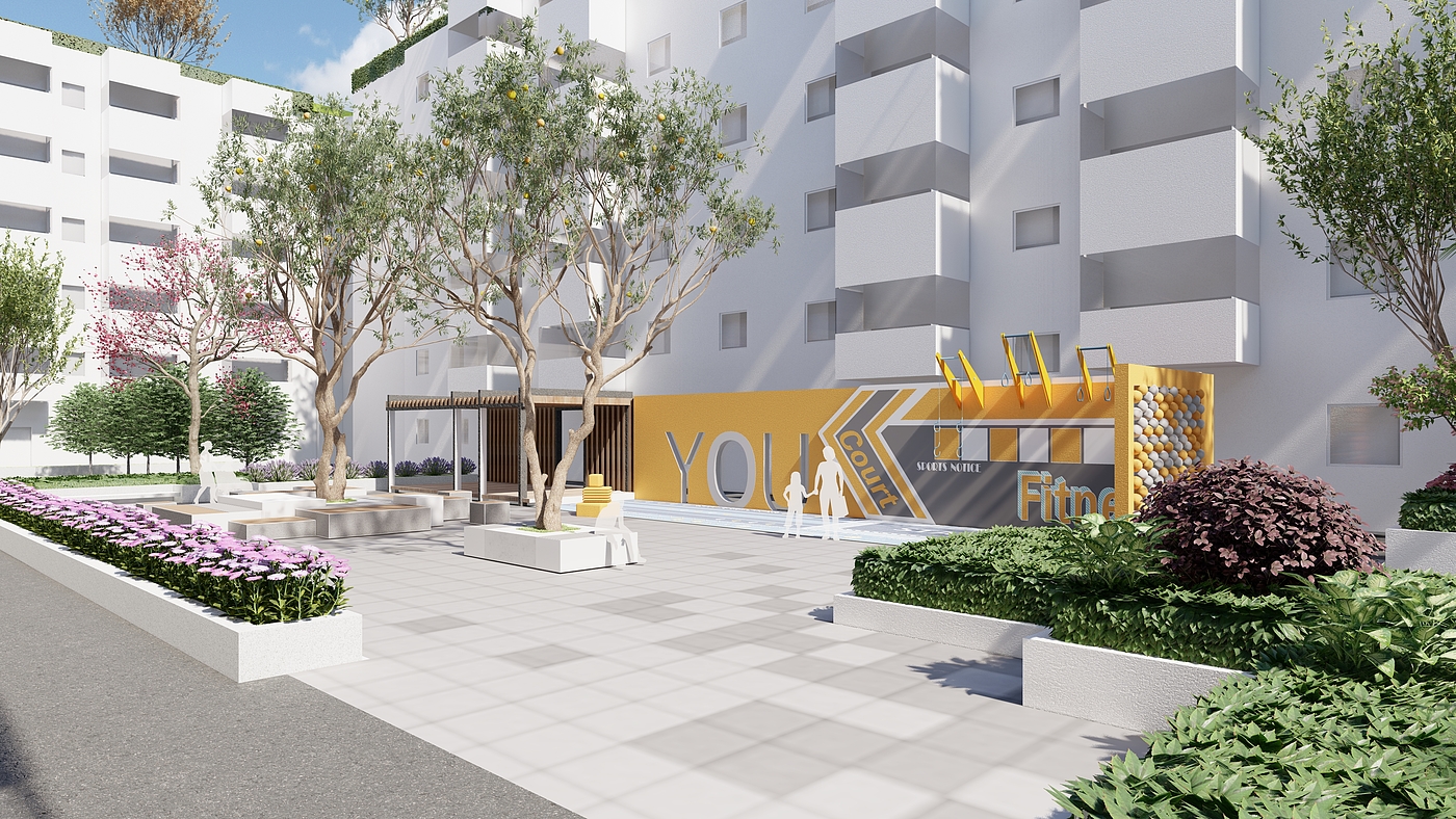 Roof garden, residential area renovation，