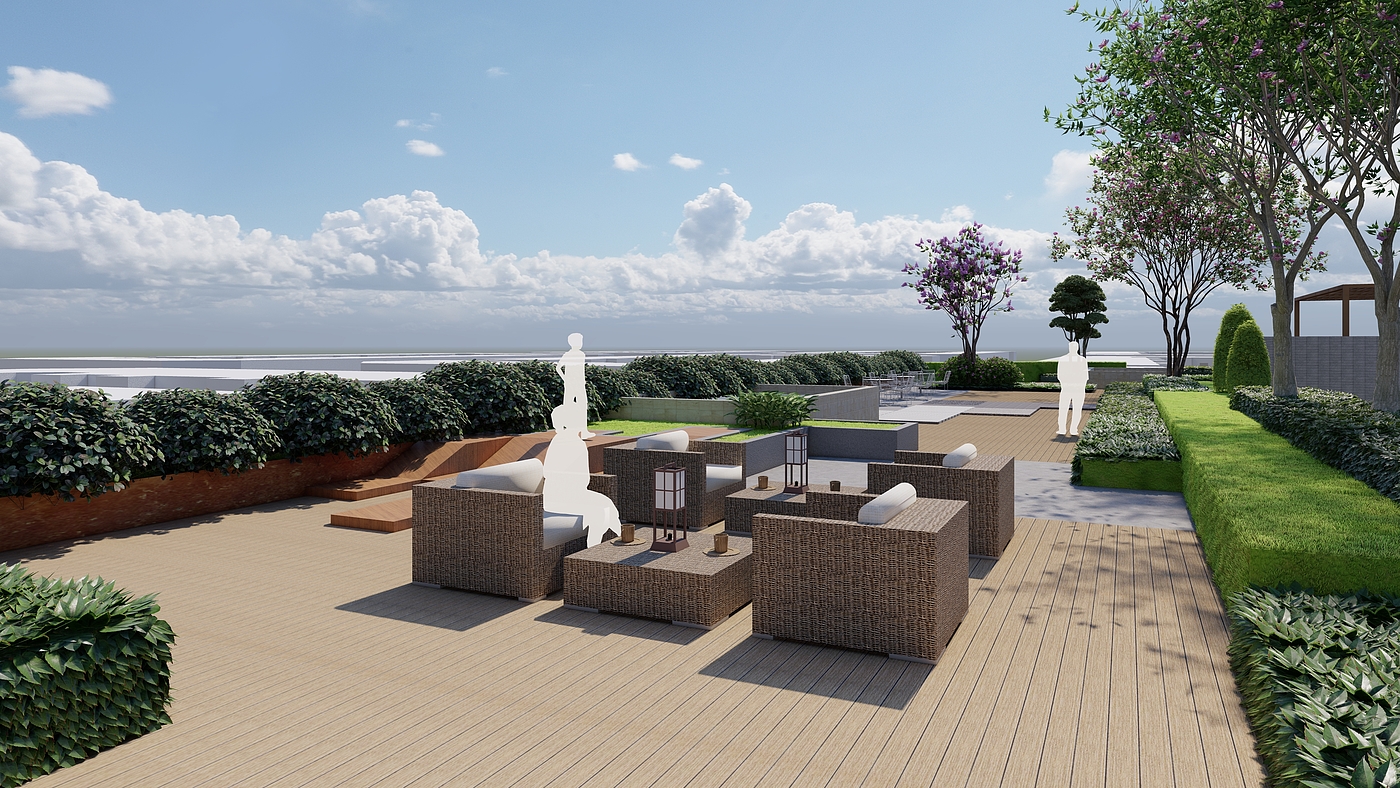Roof garden, residential area renovation，