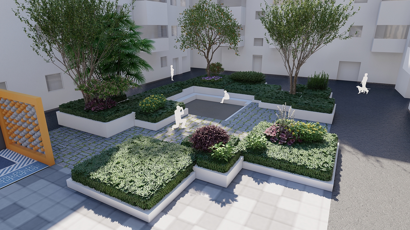 Roof garden, residential area renovation，