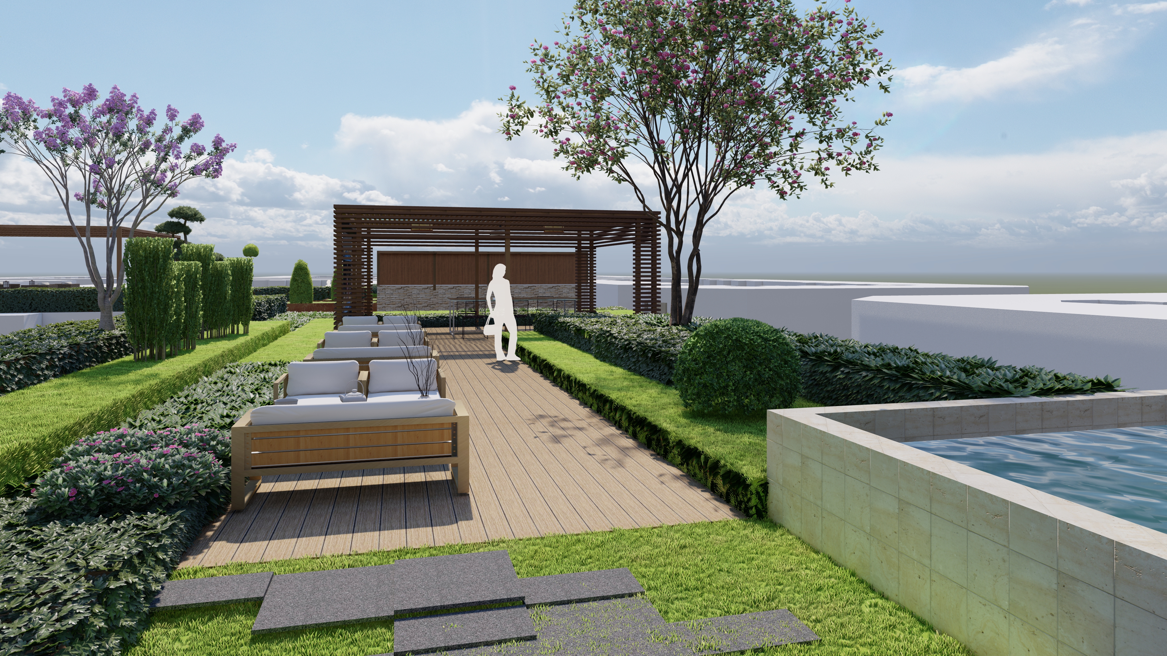 Roof garden, residential area renovation，