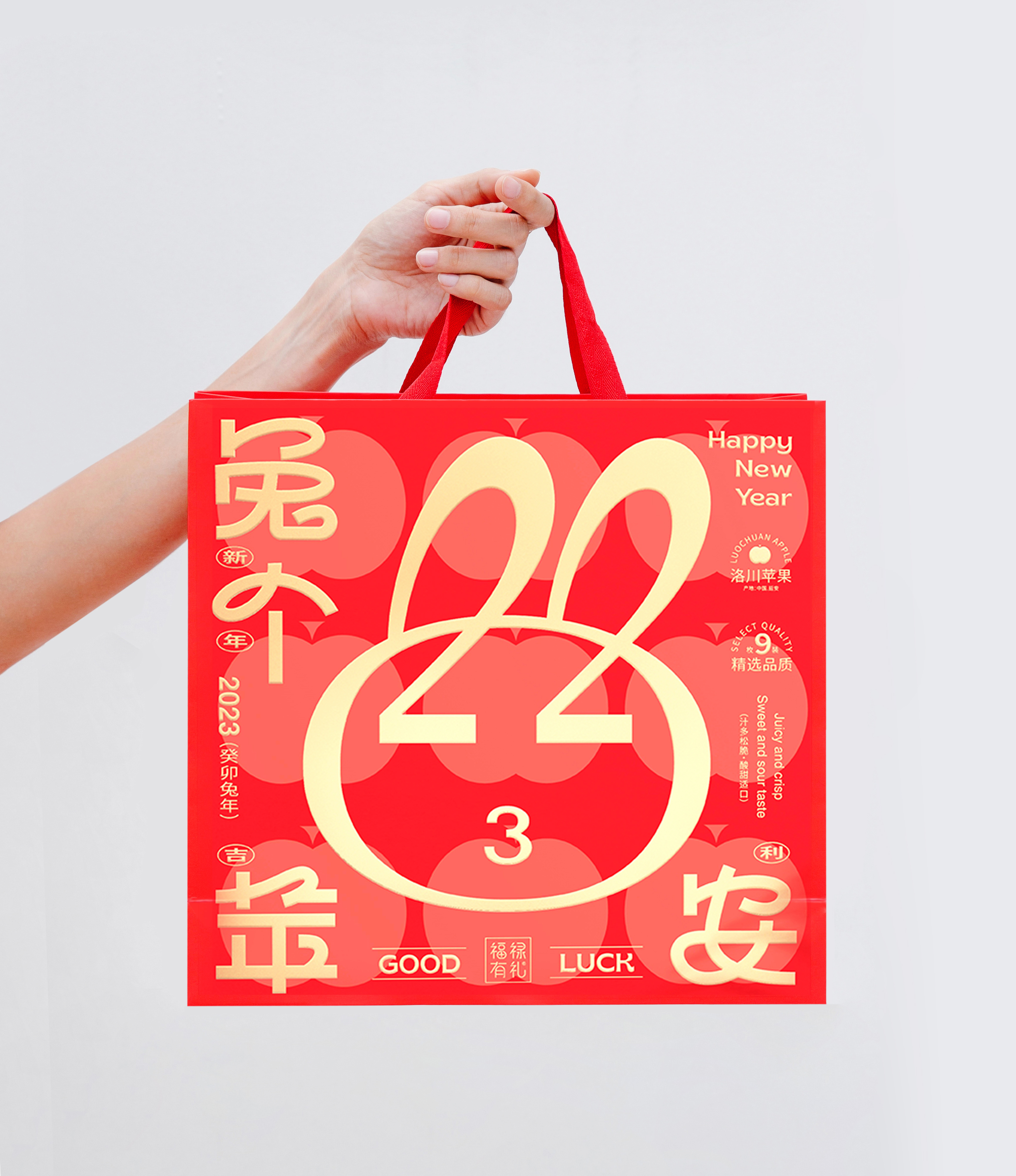 Fruit packaging，New Year gift box design，Gift box design，Xi'an Design Company，Apple Packaging Design，packing design，Spring Festival Packaging Design，Specialty Packaging Design，