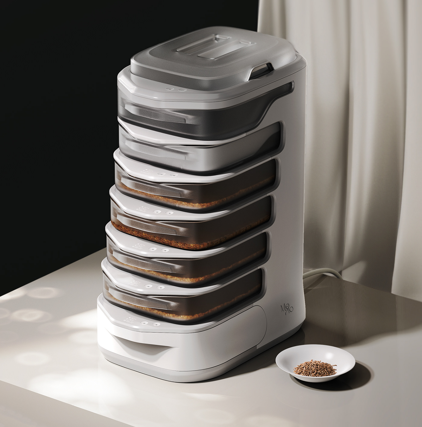 conceptual design，Me-Ho，Meal worm farming tools，originality，