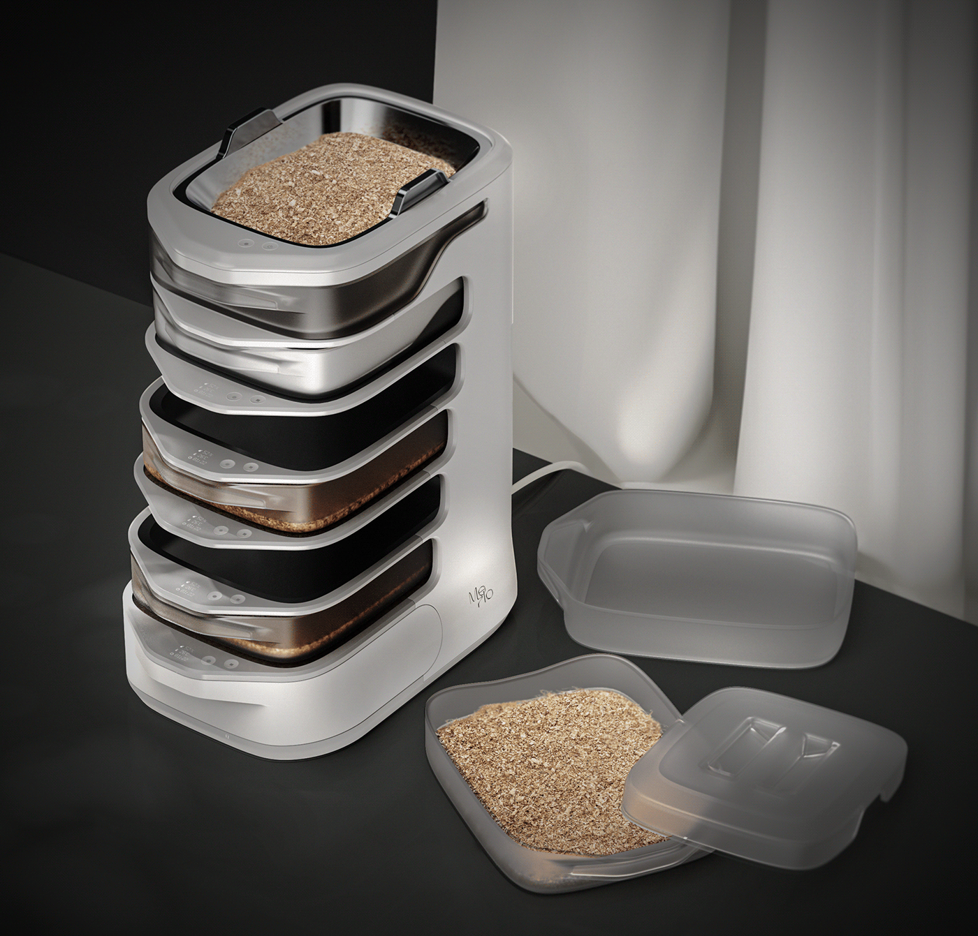 conceptual design，Me-Ho，Meal worm farming tools，originality，