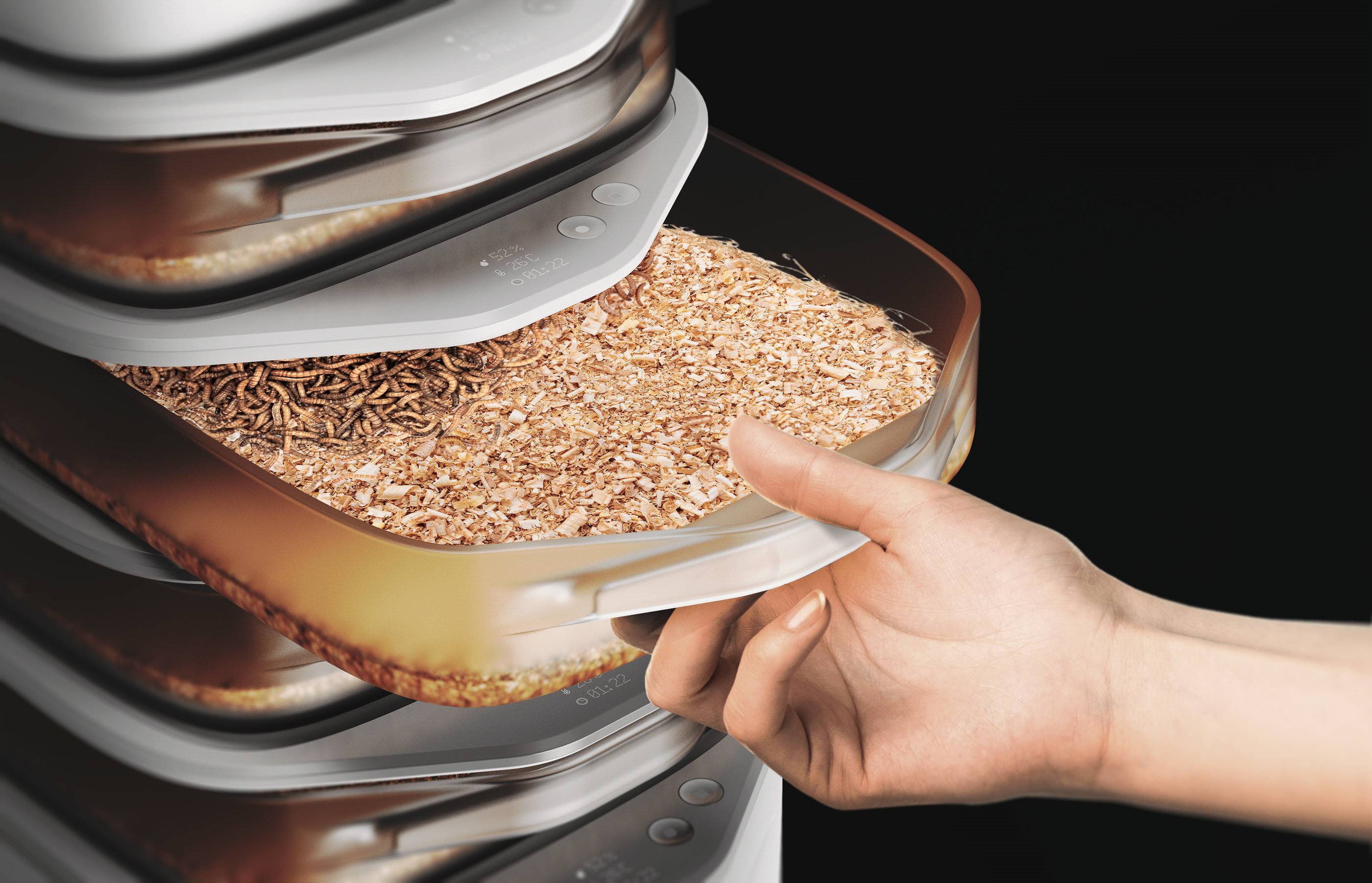 conceptual design，Me-Ho，Meal worm farming tools，originality，