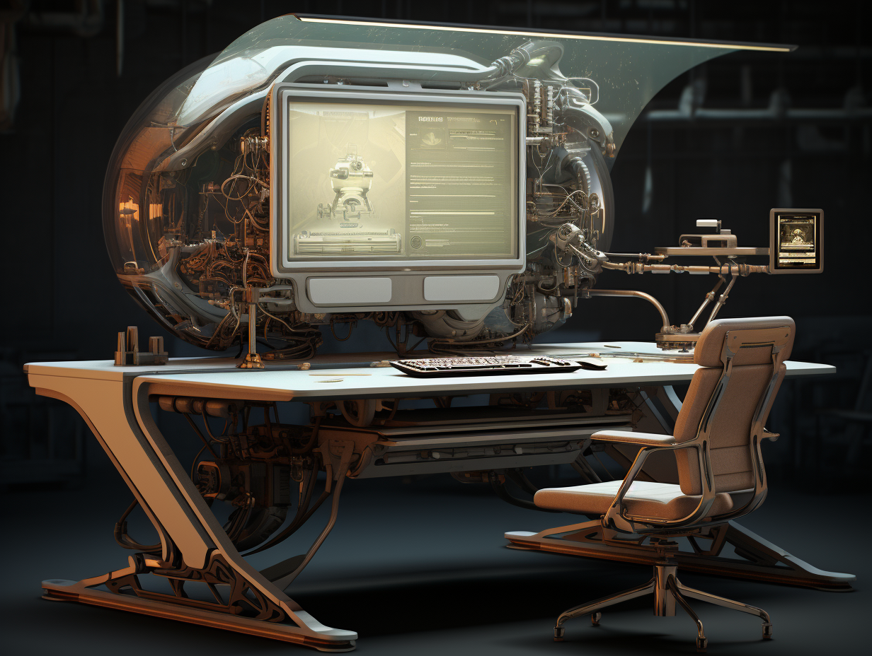 to work in an office，intelligence，modern，streamline，