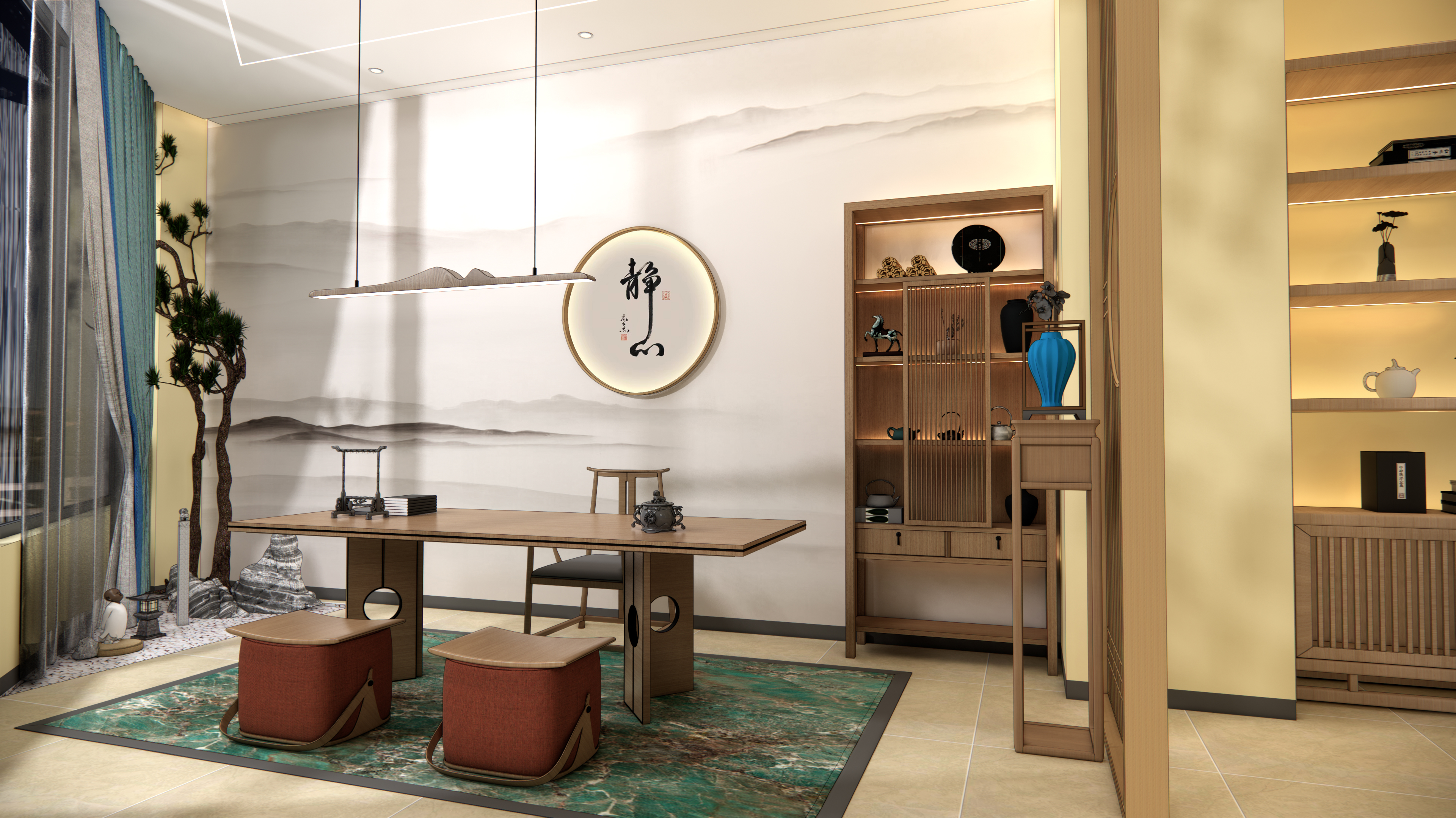 teahouse，New Chinese style，tea culture，Simplicity，