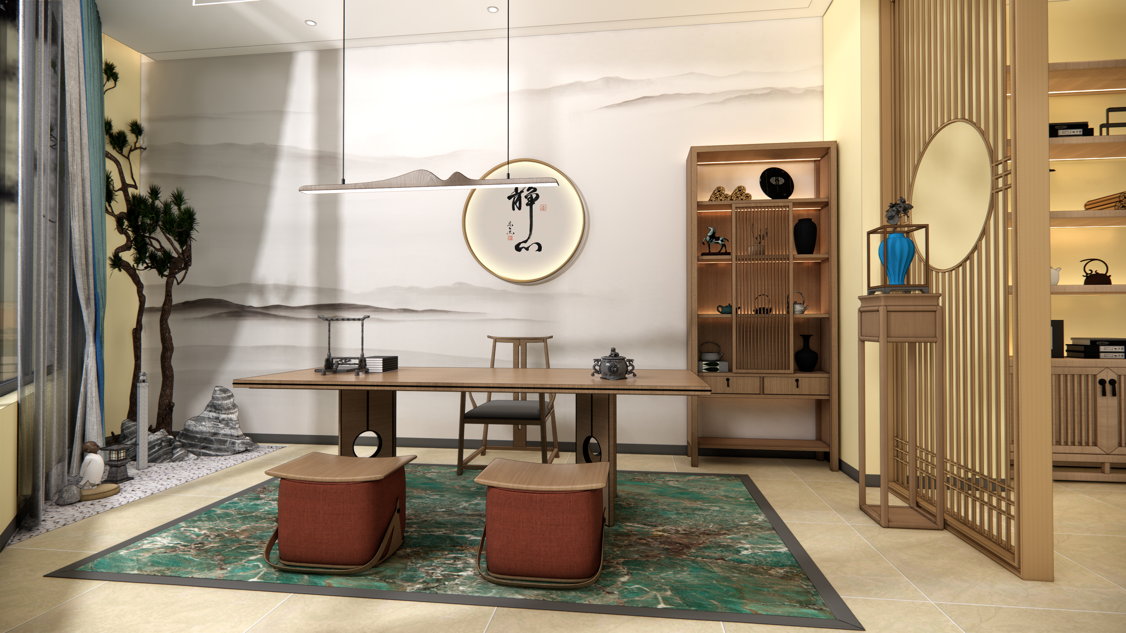 teahouse，New Chinese style，tea culture，Simplicity，