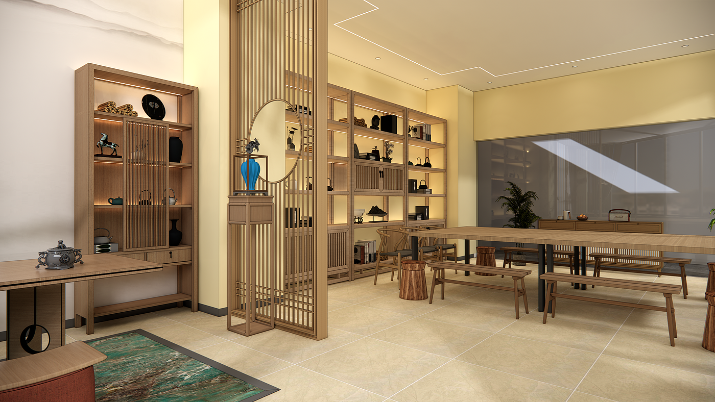 teahouse，New Chinese style，tea culture，Simplicity，