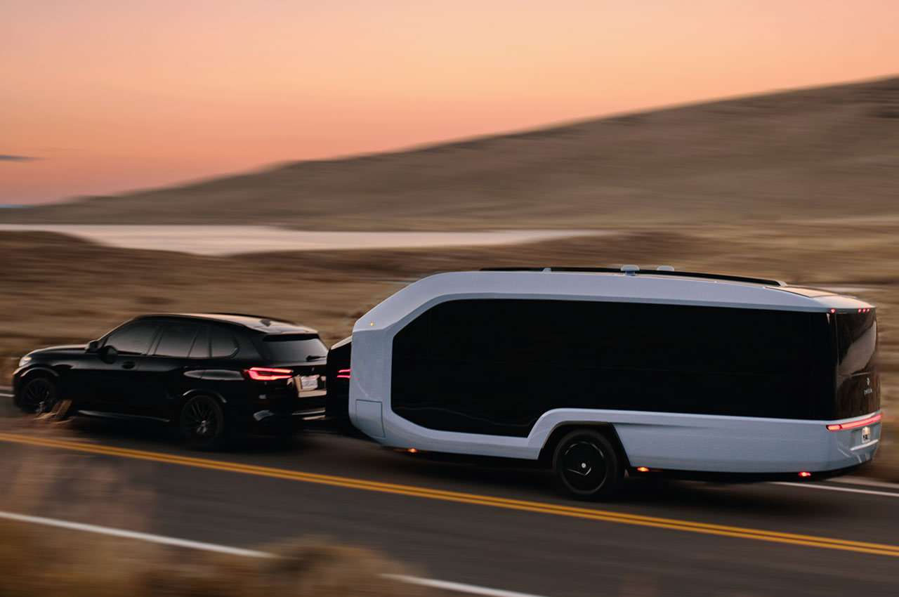 vehicle，Touring car，trailer，Pebble Flow，