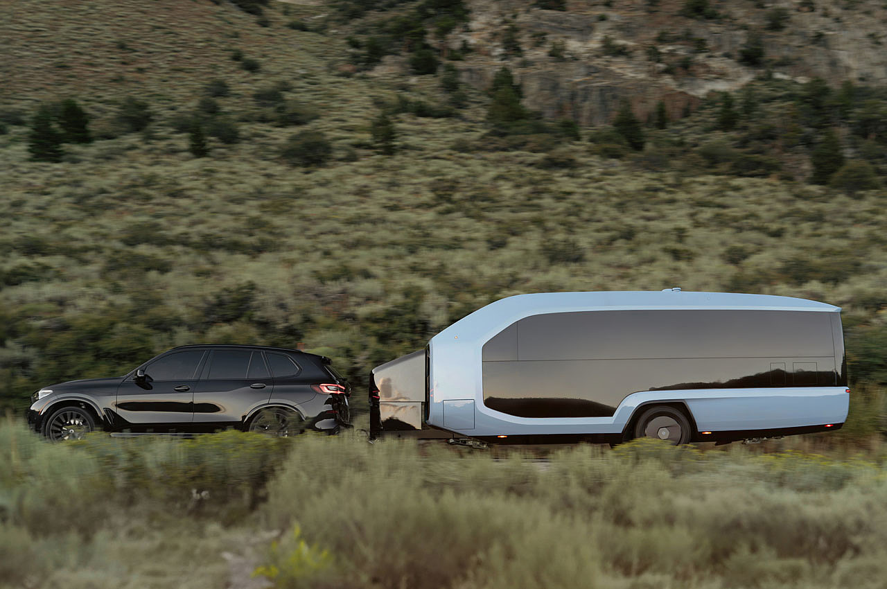 vehicle，Touring car，trailer，Pebble Flow，