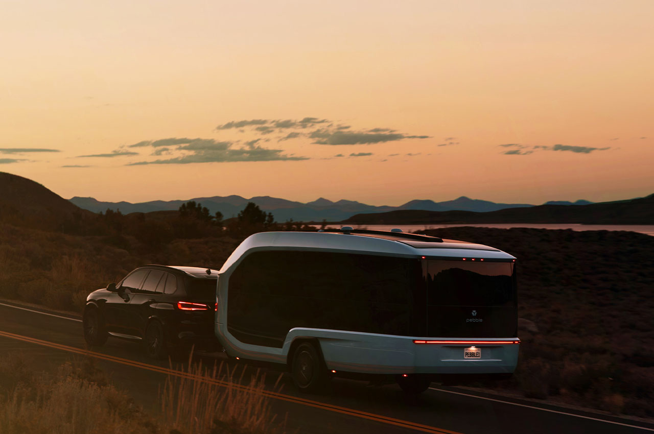 vehicle，Touring car，trailer，Pebble Flow，