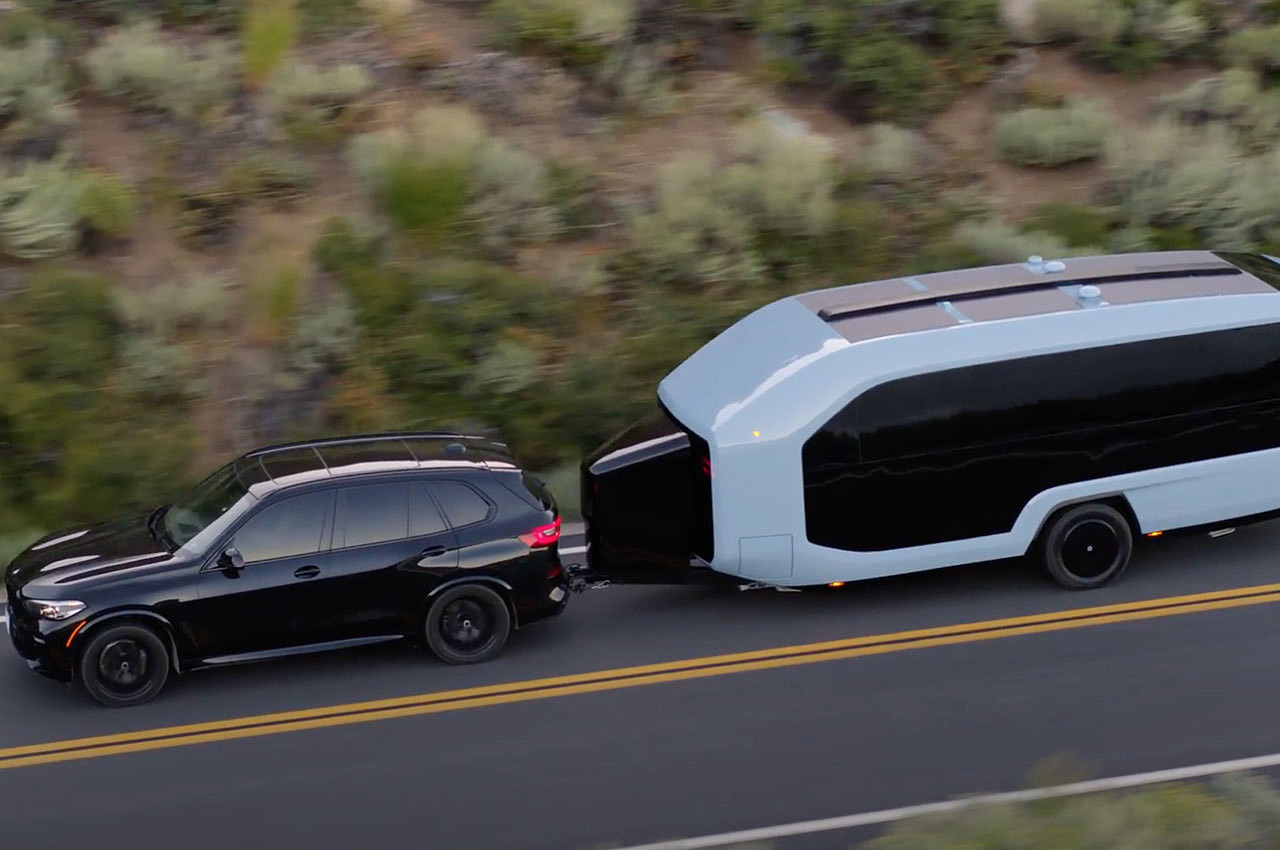 vehicle，Touring car，trailer，Pebble Flow，