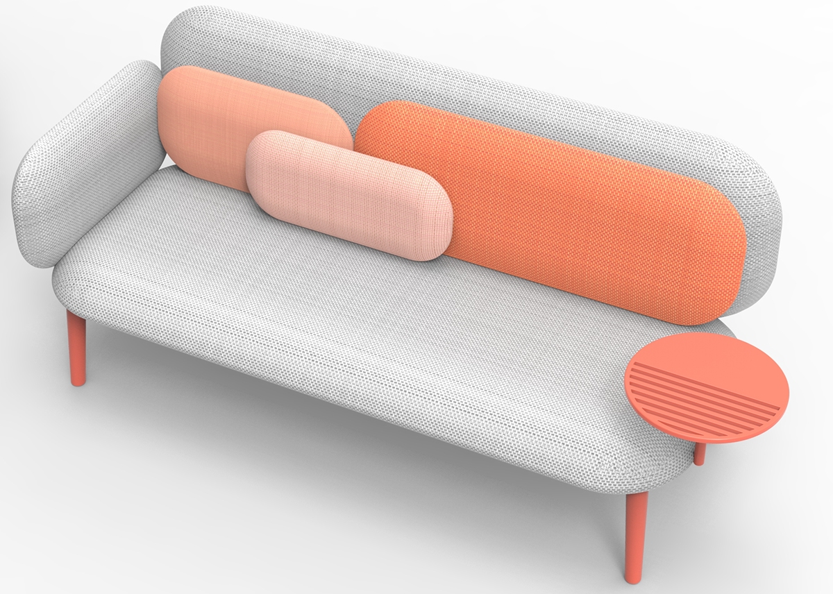 Molded foam，Female curve，Nordic design，