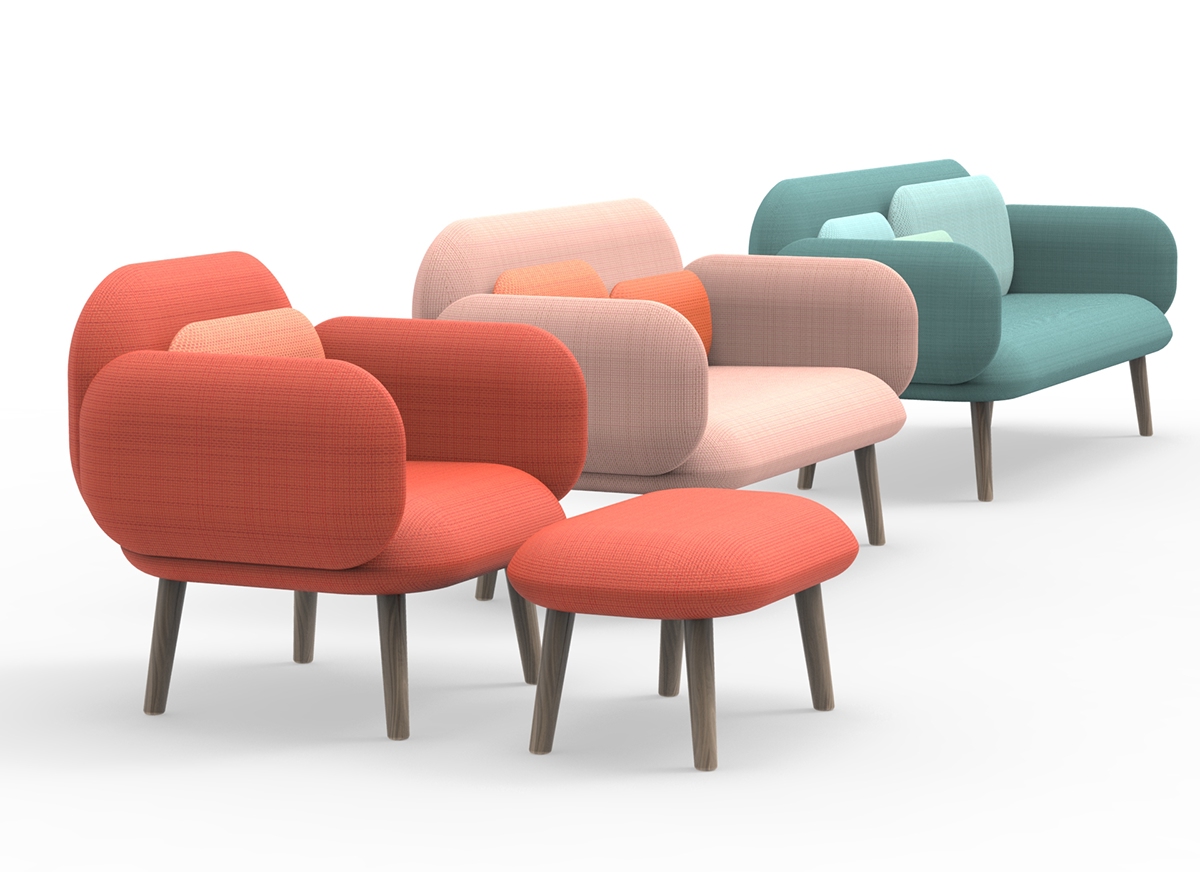 Molded foam，Female curve，Nordic design，