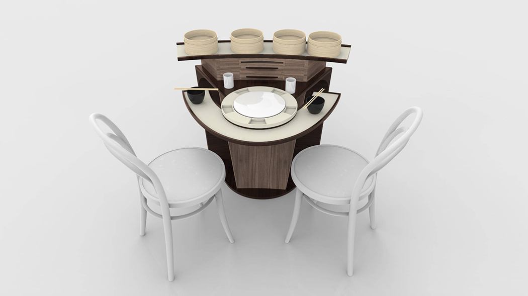 Table，furniture design ，restaurant，Save space，originality，Double table，