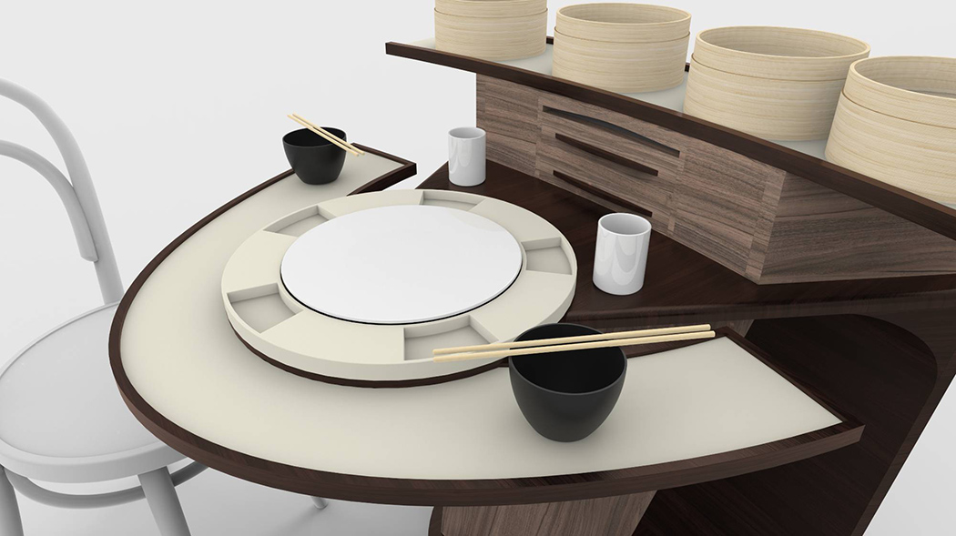 Table，furniture design ，restaurant，Save space，originality，Double table，