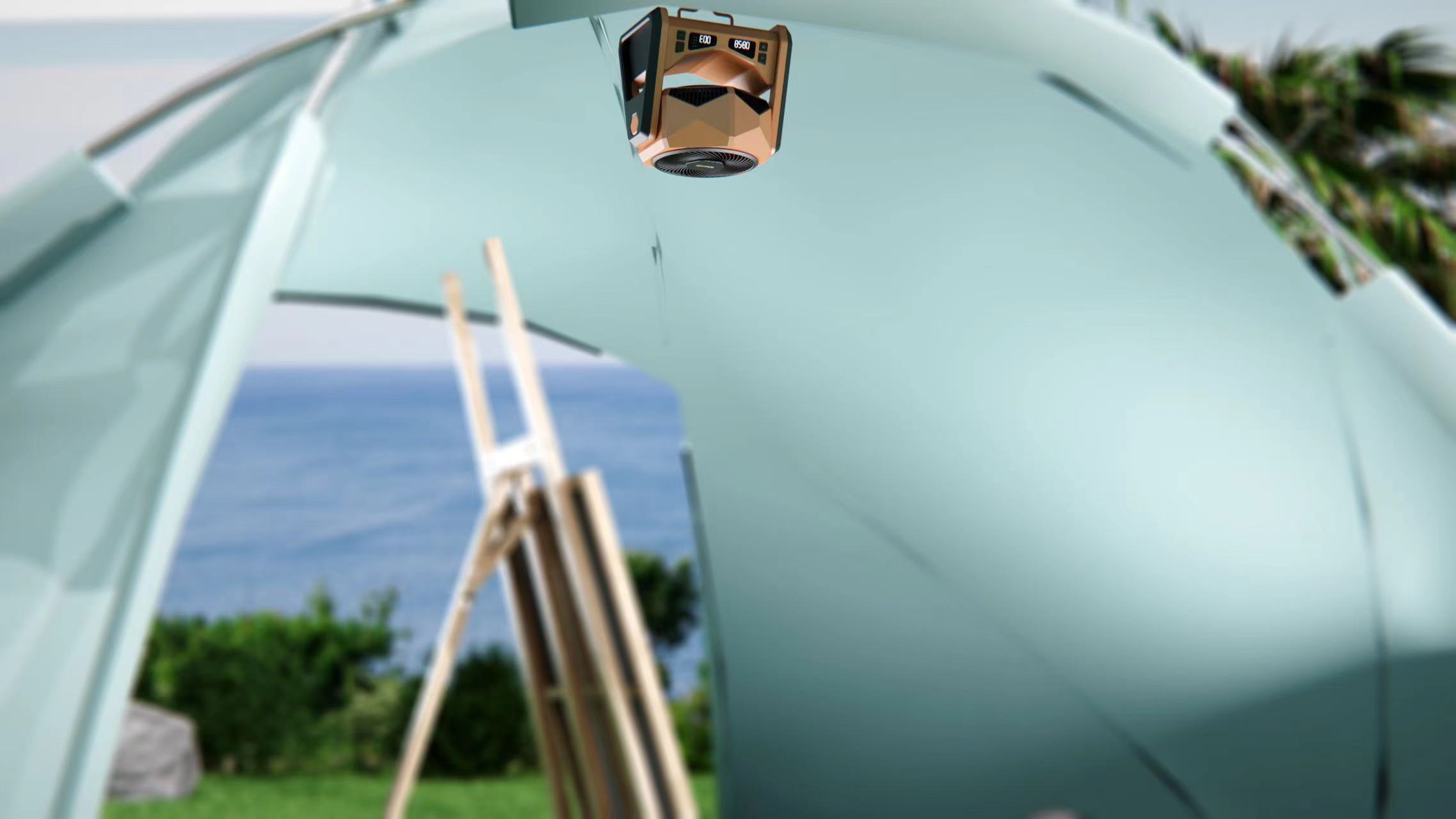 Original design，Industry / products，small home appliances，hardcore aesthetics，Outdoor camping，Fan，