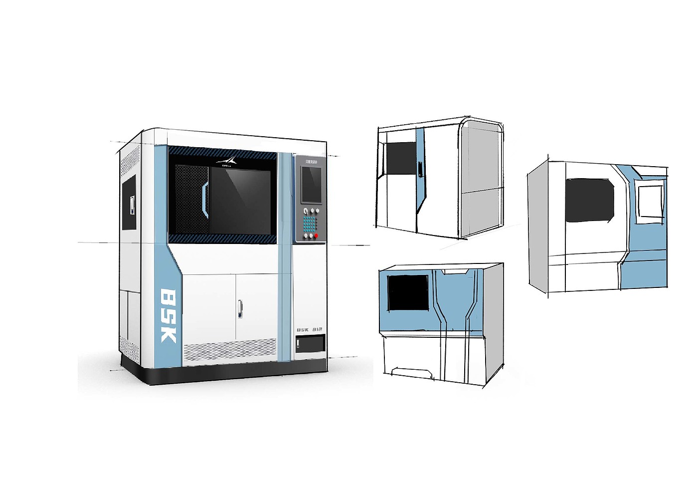 industrial design，Equipment appearance design，equipment design ，machining center ，CNC，mechanical equipment，Mechanical appearance，automation，