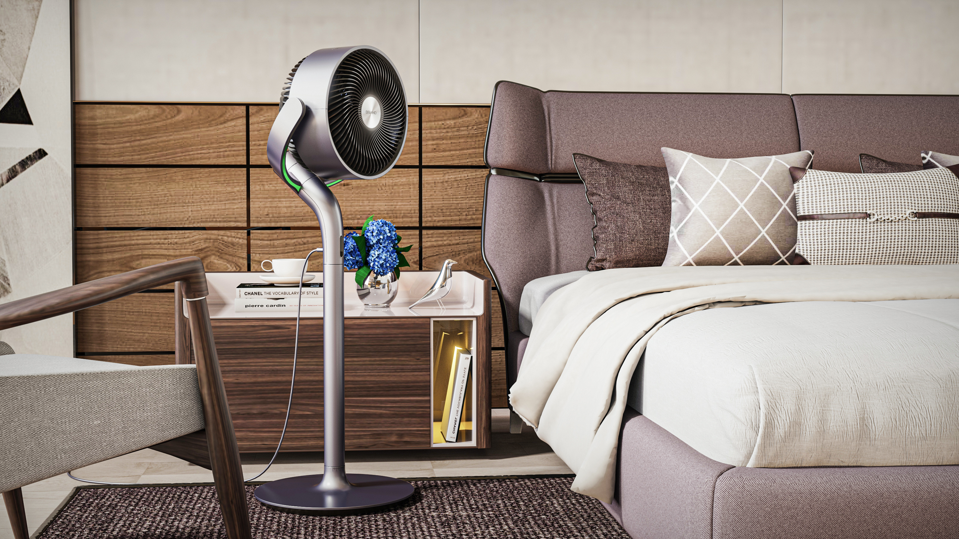 Air circulation fan，purify，Sunset light，