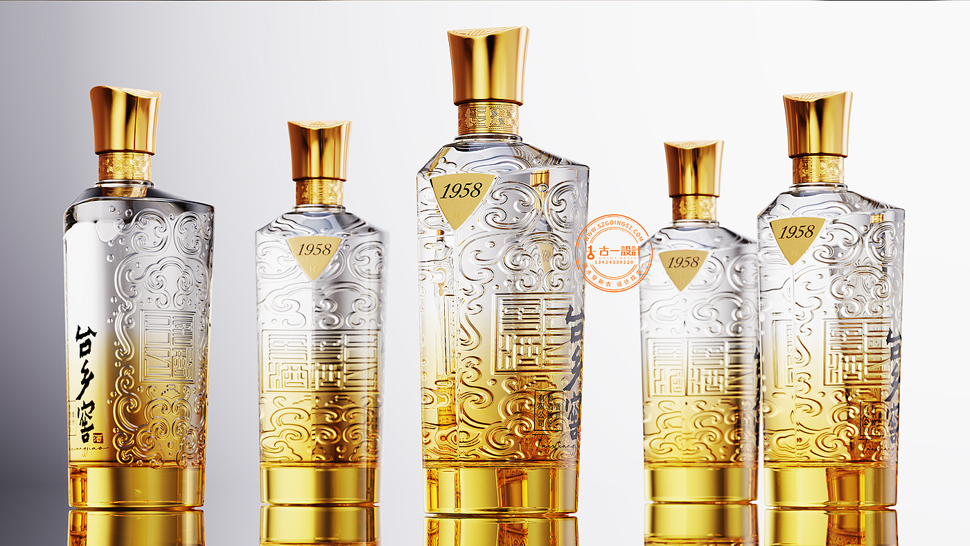 Liquor Package Design，Baijiu design company，Gu Yi design，Taixiang cellar，Design of White Wine Bottle，