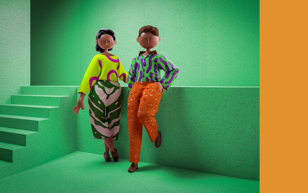 three-dimensional cartoon，character，biology，MD clothes，c4d，