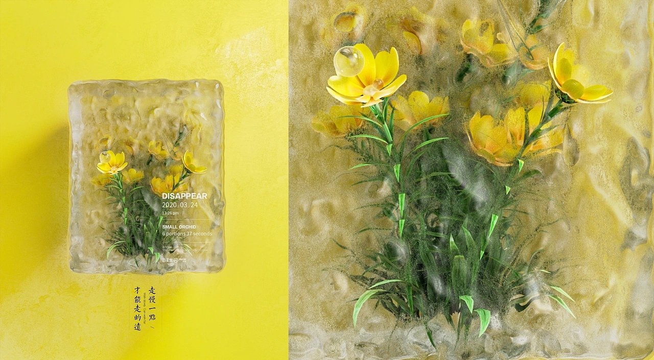 Ice cube rendering，three-dimensional，graphic design ，c4d，