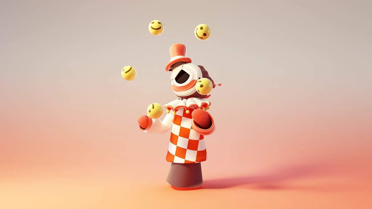 IP image design，White impermanence without face male，Role design，three-dimensional，c4d，