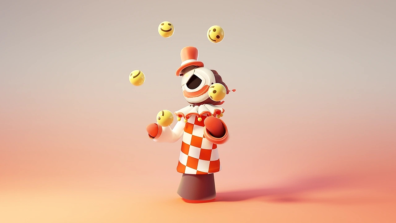 IP image design，White impermanence without face male，Role design，three-dimensional，c4d，