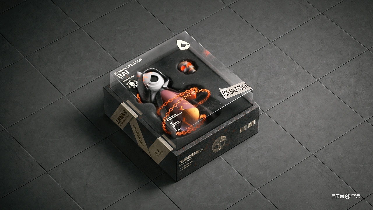 IP image design，White impermanence without face male，Role design，three-dimensional，c4d，