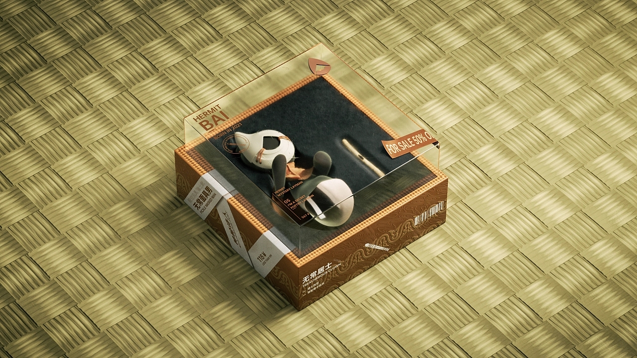 IP image design，White impermanence without face male，Role design，three-dimensional，c4d，